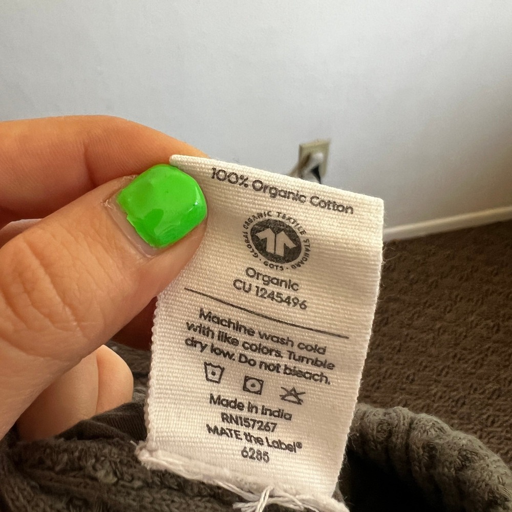 Mate The Label Kids Set‎ Sweatshirt Sweatpants Organic Thermal Green Sz 2/3 - Picture 6 of 6